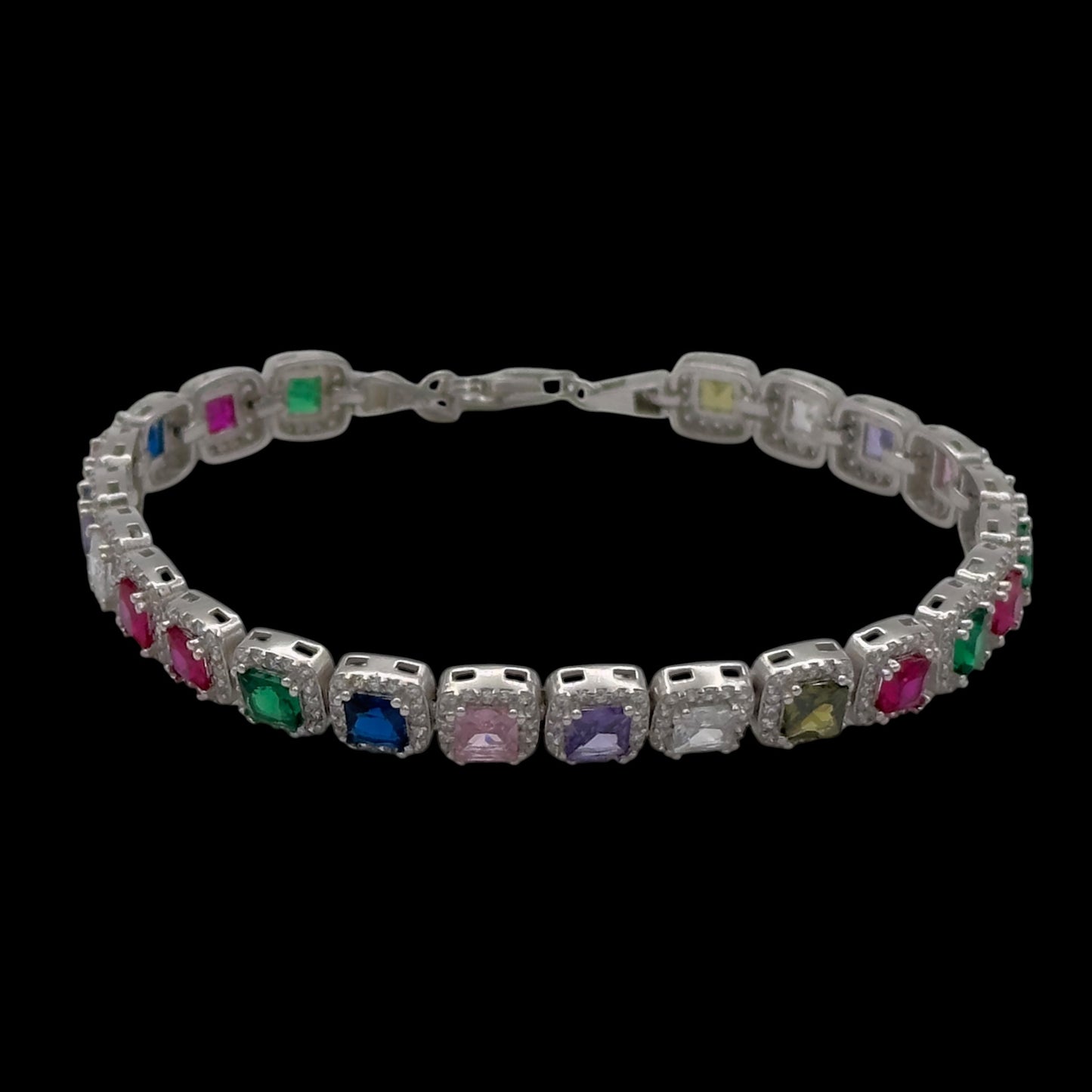 Bratara Tennis Diamond Multicolor Argint