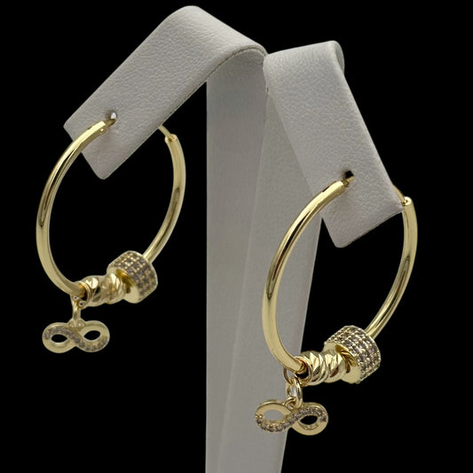 Cercei Charmify Infinity Placați cu Aur 18K