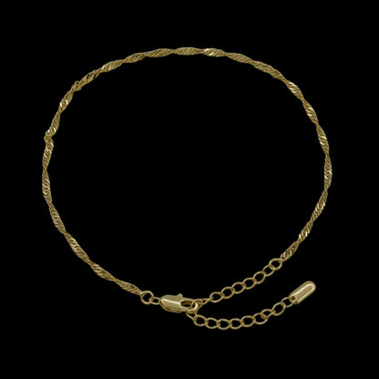 Bratara de picior Twist Placata cu Aur 18K