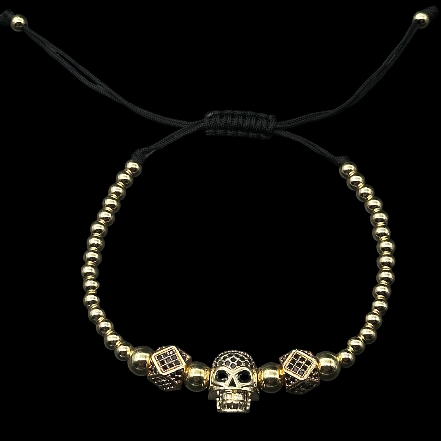 Brățară reglabilă Skull Gold