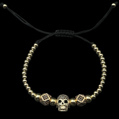 Brățară reglabilă Skull Gold