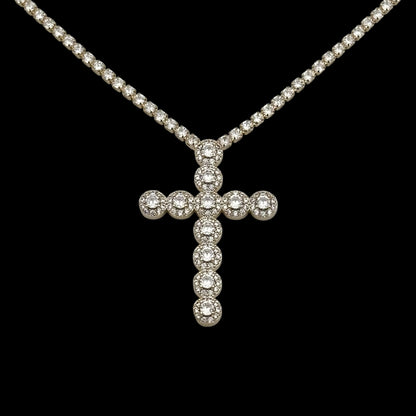 Colier Tennis Angely Cross Placat cu Aur 18K