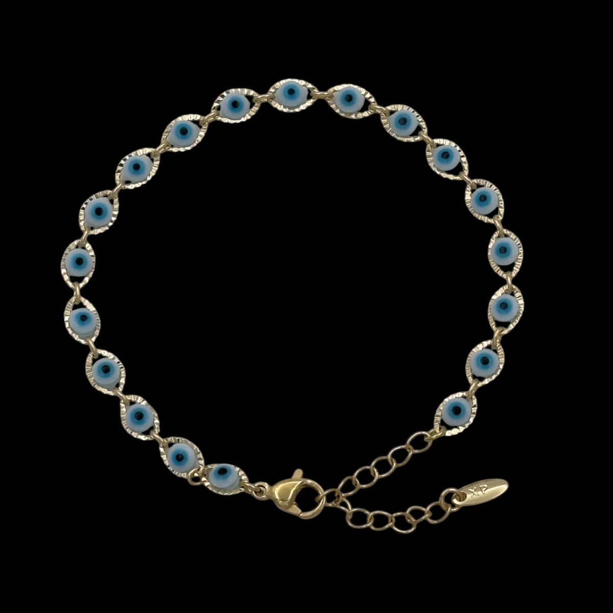 Bratara Evil Eye Placata cu Aur 18K