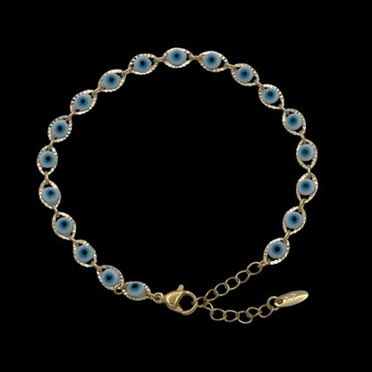 Bratara Evil Eye Placata cu Aur 18K
