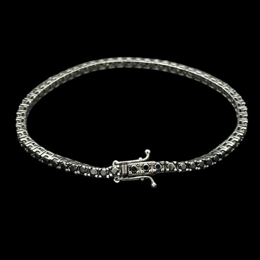 Bratara Tennis 3mm Black Argint