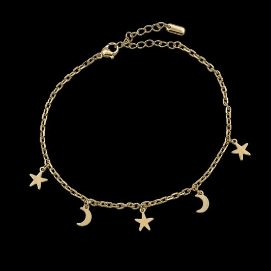 Bratara de picior Moonstar Placata cu Aur 18K