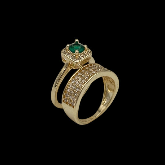 Inel Forever Green Placat cu Aur 18K