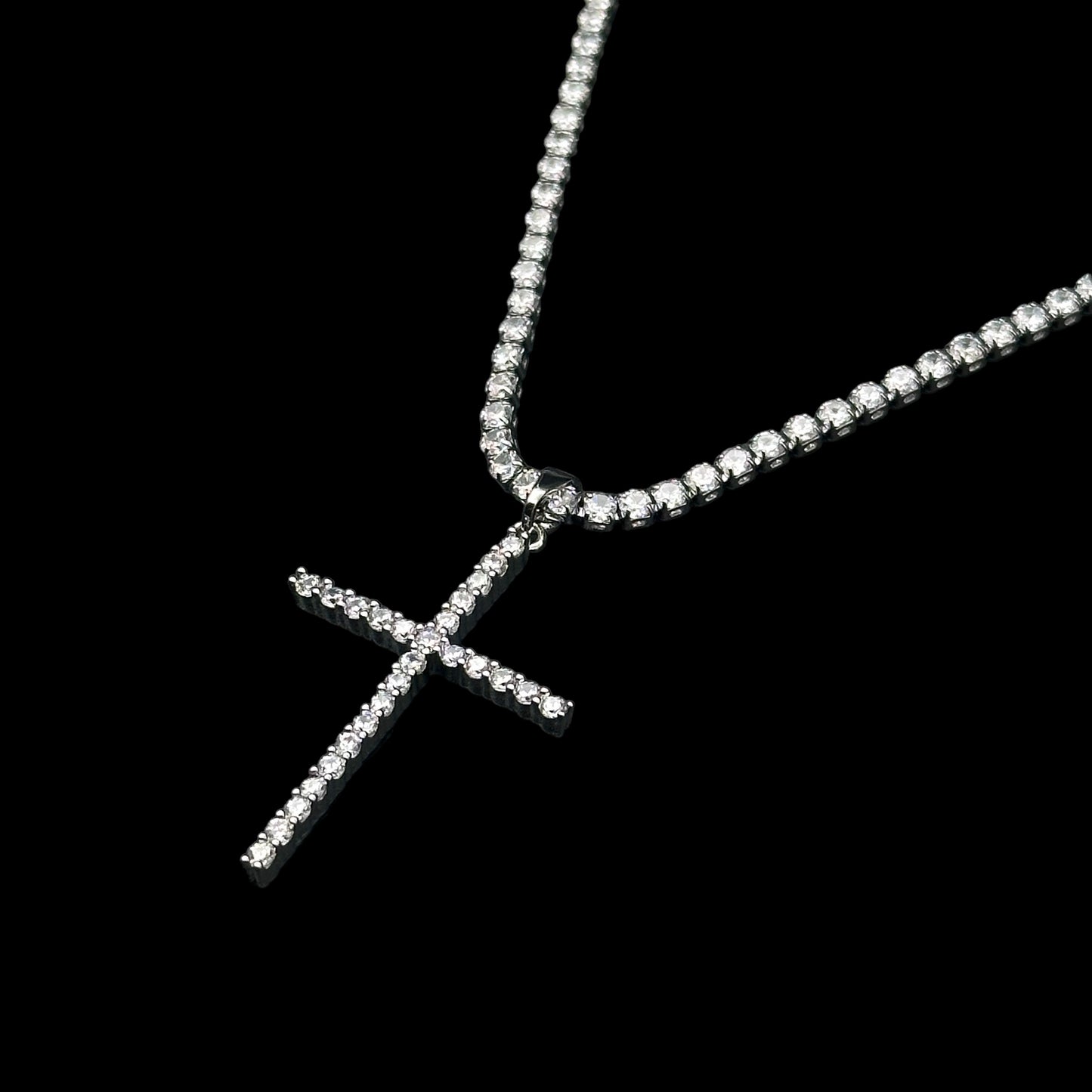 Colier Tennis Church Silver