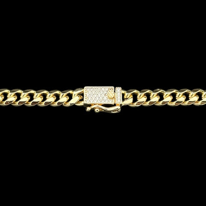 Brățară Cuban 6mm Placată cu Aur 18K