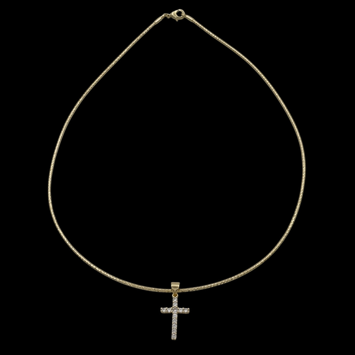 Colier Choker Cross Placat cu Aur 18K