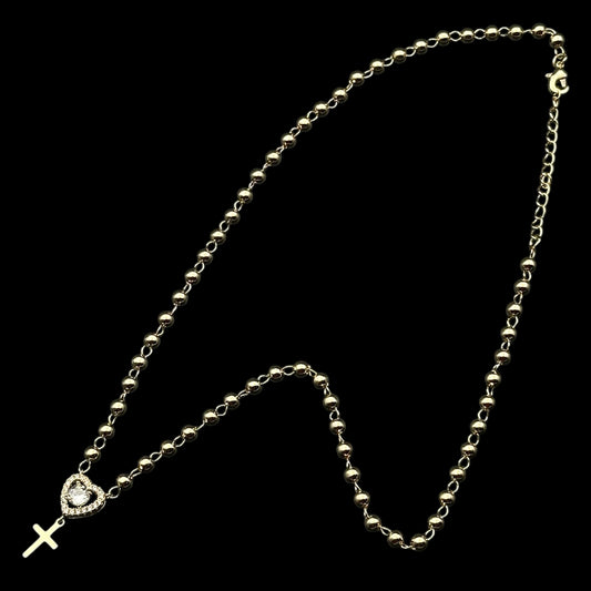 Colier Rosary Damă 1 Placat cu Aur 18K