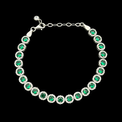 Bratara Tennis Angely Green Argint