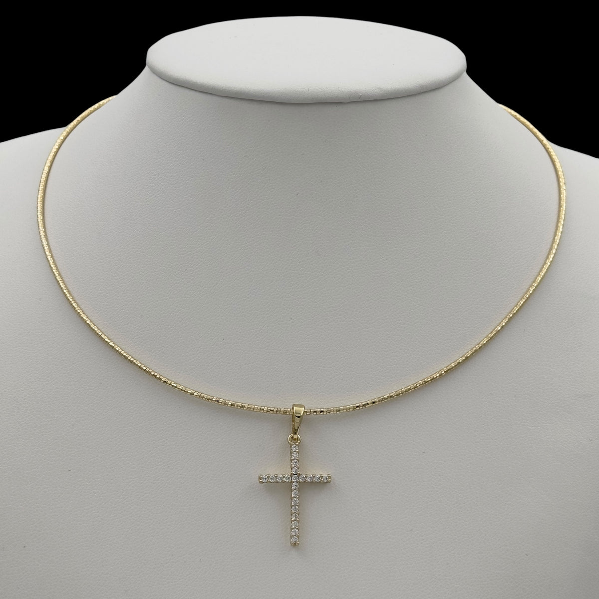 Colier Choker Cross Placat cu Aur 18K