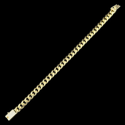 Brățară Cuban 8mm Placată cu Aur 18K