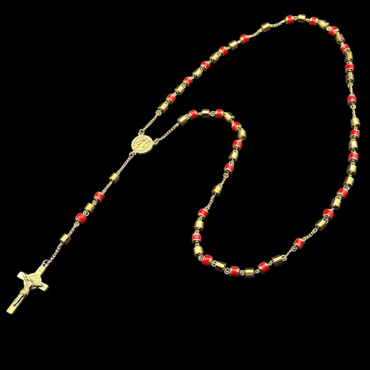 Colier Rosary Vintage Red INOX