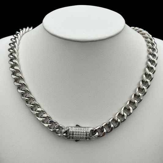 Colier Cuban Clear 10mm INOX