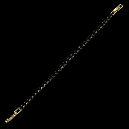 Bratara Tennis Love Black Placata cu Aur 18K