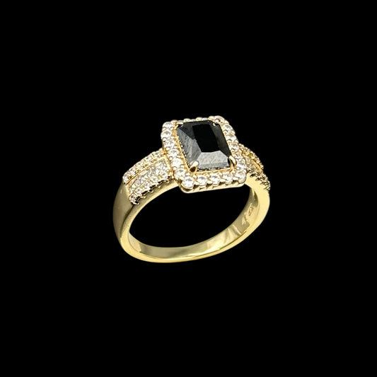 Inel Diamond Black Placat cu Aur 18K