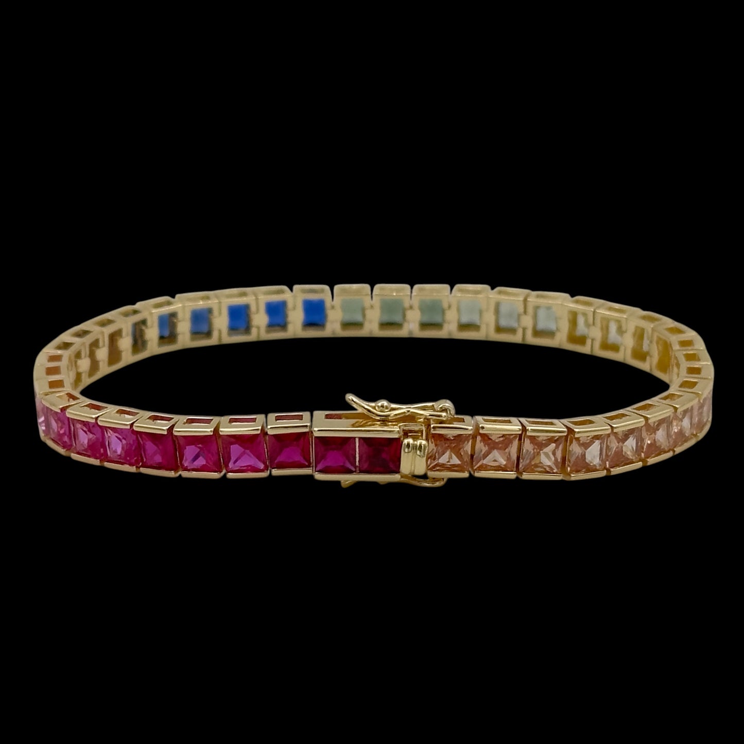 Brățară Tennis Deluxe Multicolor Placată cu Aur 18K