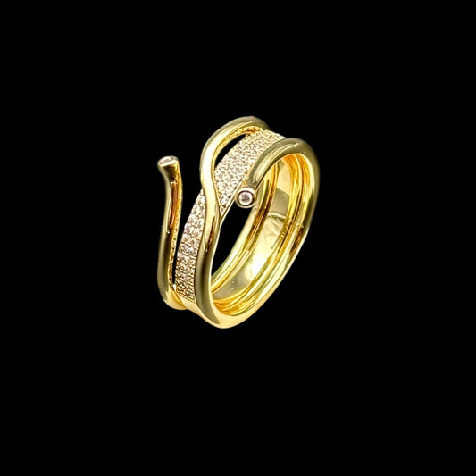 Inel Connected Placat cu Aur 18K