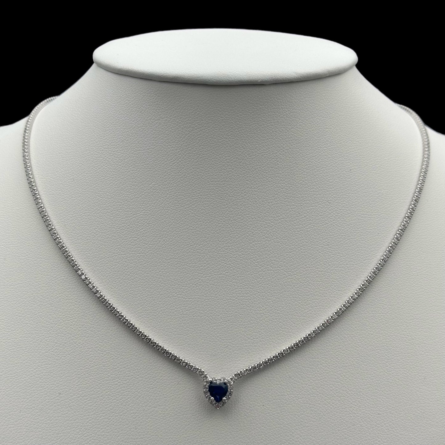 Colier Tennis Love Blue Argint