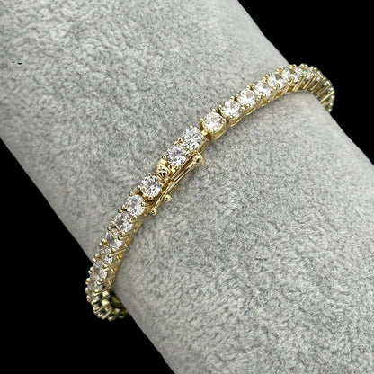 Brățară Tennis 4mm Placată cu Aur 18K