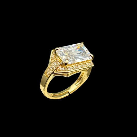Inel reglabil Diamond Placat cu Aur 18K