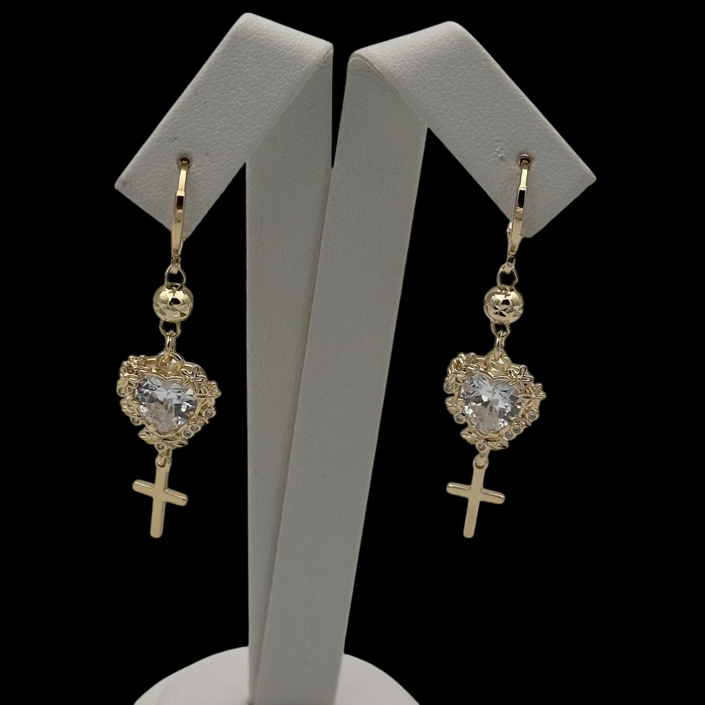 Cercei Blessed Heart Placați cu Aur 18K