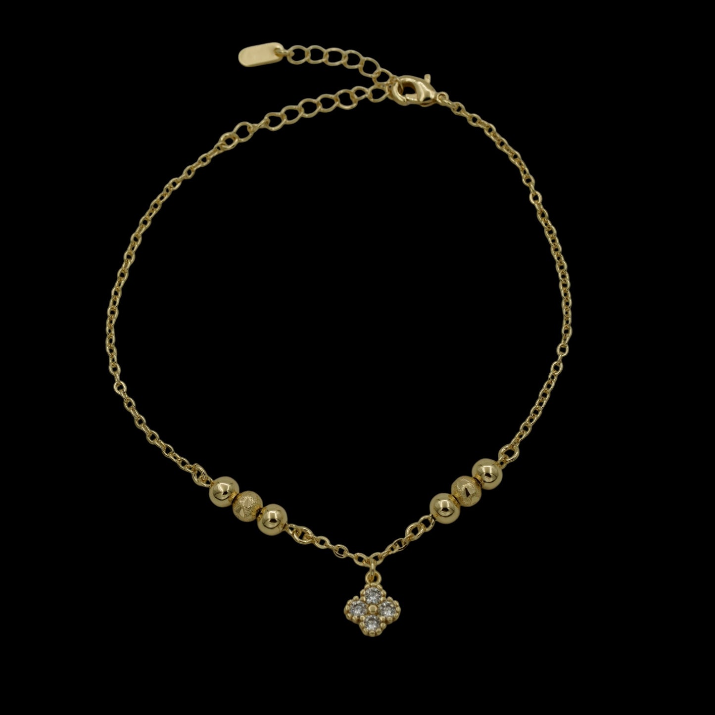 Bratara de picior Trifoi Placata cu Aur 18K