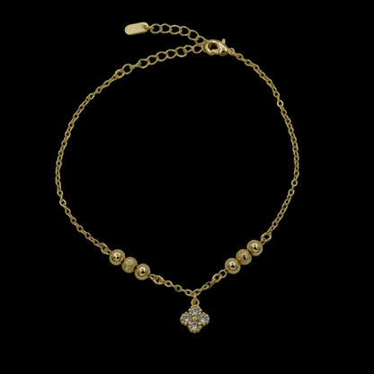 Bratara de picior Trifoi Placata cu Aur 18K