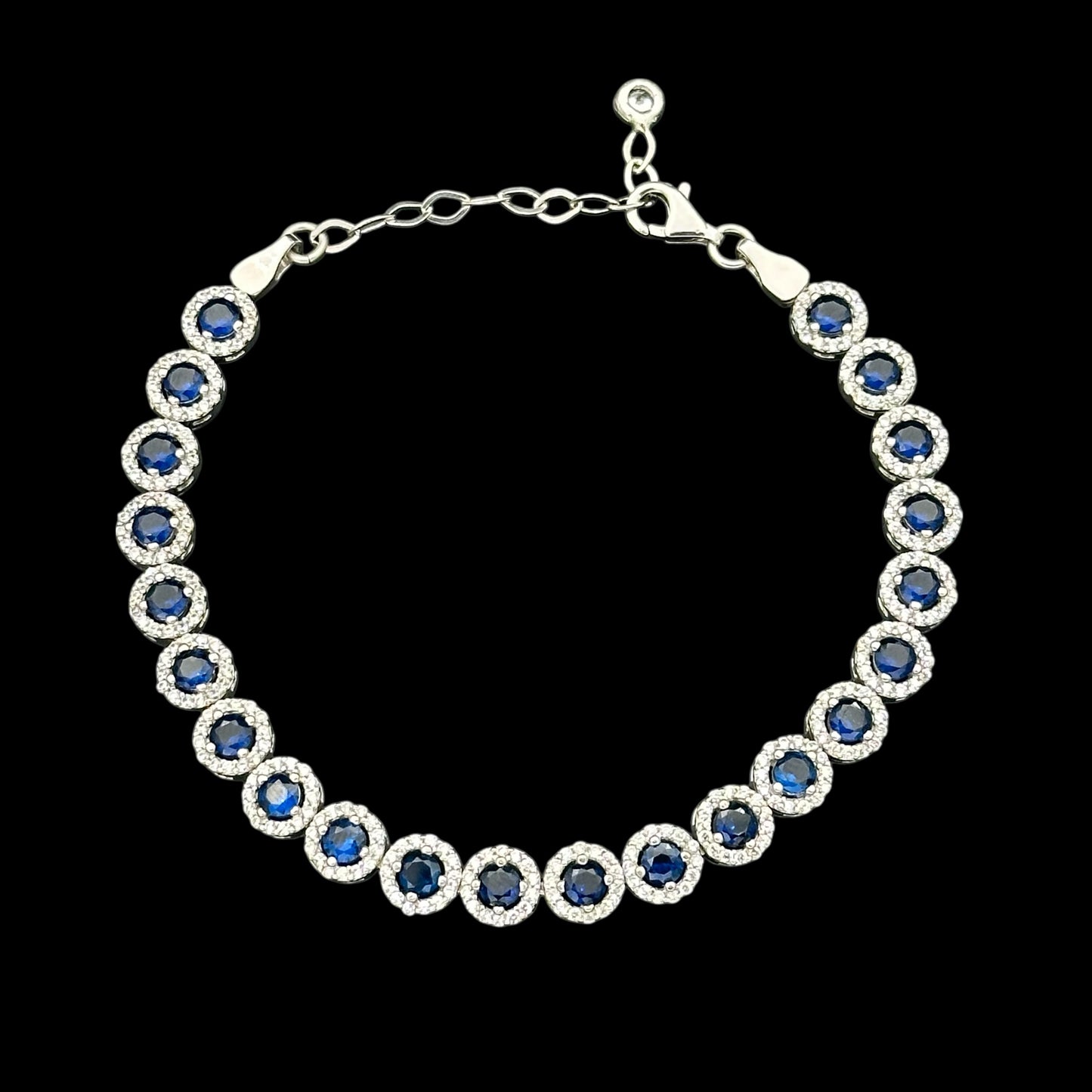 Bratara Tennis Angely Blue Argint