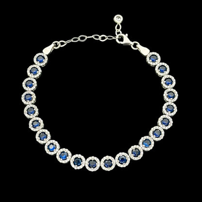 Bratara Tennis Angely Blue Argint