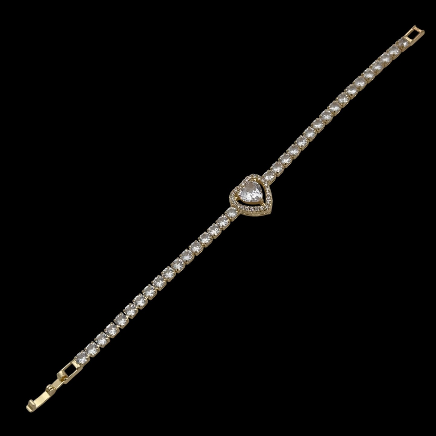 Brățară Tennis Heart Placată cu Aur 18K