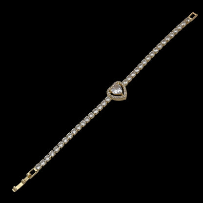 Brățară Tennis Heart Placată cu Aur 18K