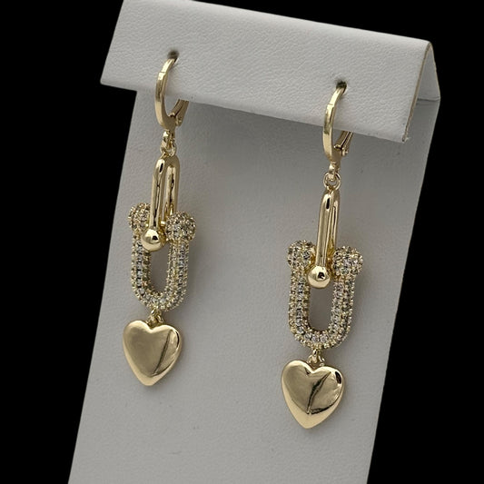 Cercei Legacy Heart Placați cu Aur 18K