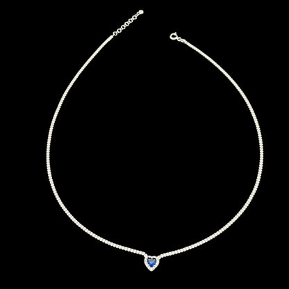 Colier Tennis Love Blue Argint
