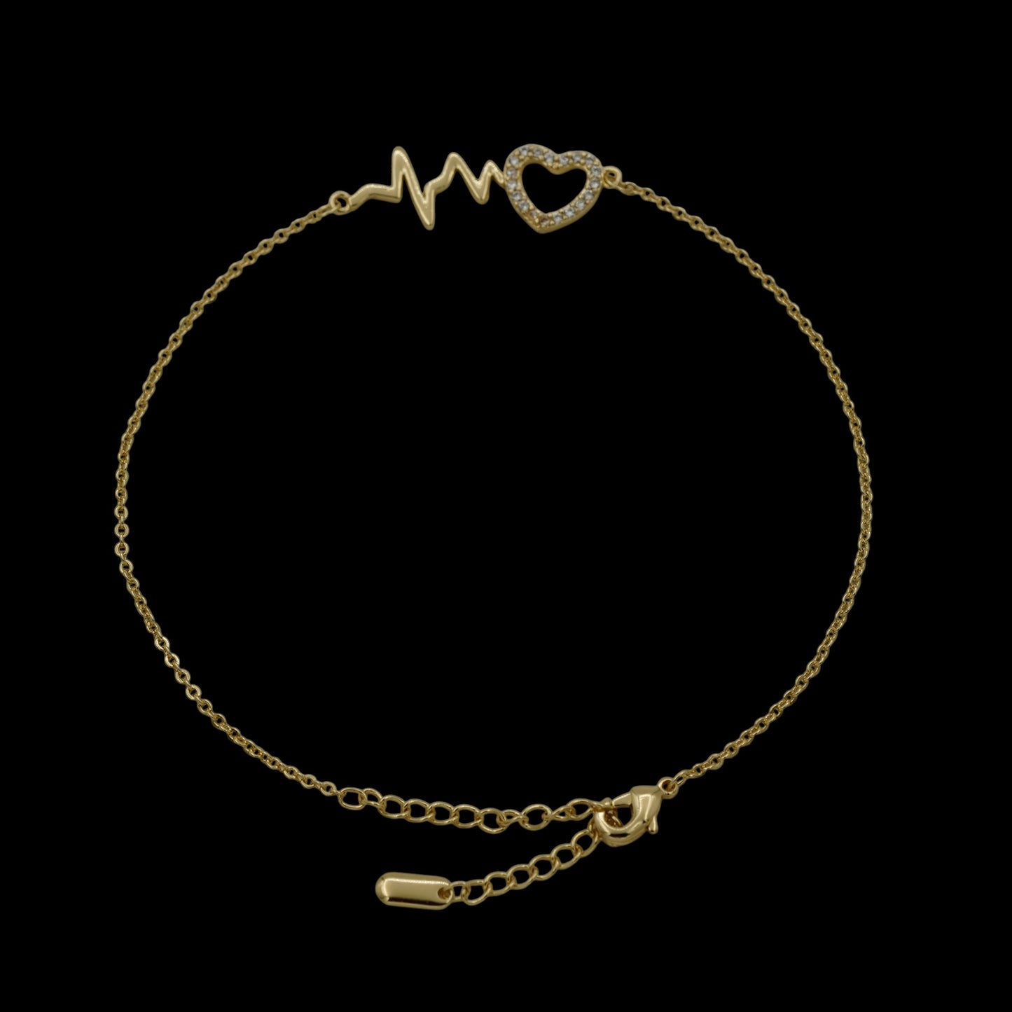 Bratara de picior Heartbeat Placata cu Aur 18K