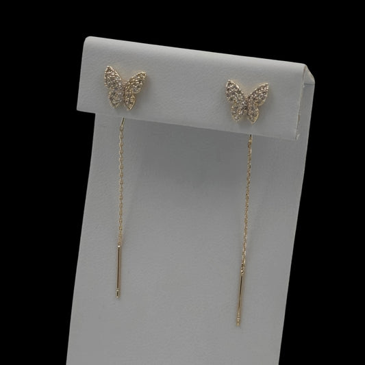 Cercei Butterfly Placati cu Aur 18K
