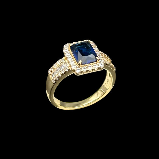 Inel Diamond Blue Placat cu Aur 18K