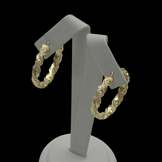 Cercei Circle Helix Placati cu Aur 18K
