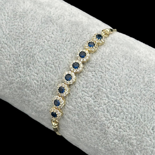 Brățară reglabilă Angely Blue Placată cu Aur 18K
