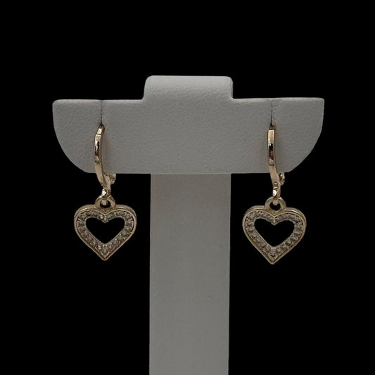 Cercei Heart Placați cu Aur 18K