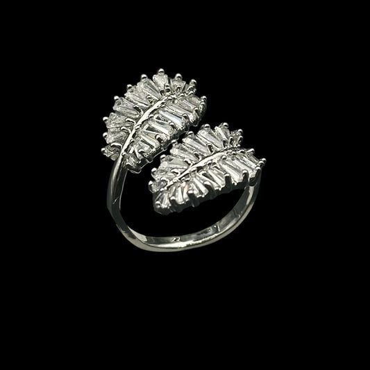 Inel reglabil Leaf Silver