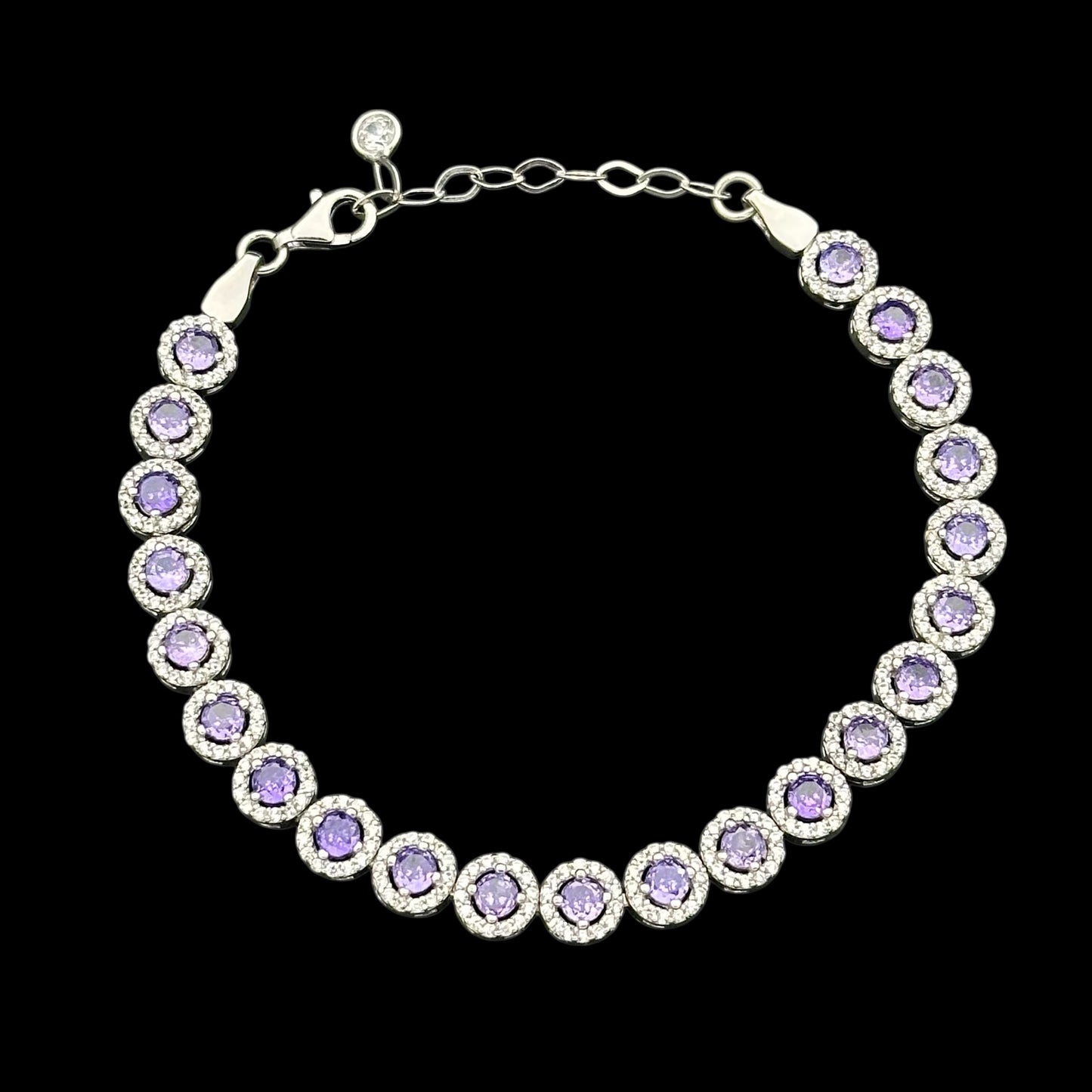 Bratara Tennis Angely Purple Argint