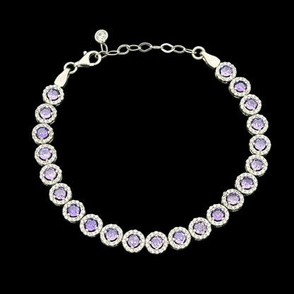 Bratara Tennis Angely Purple Argint