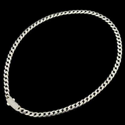 Colier Cuban Clear 6mm Argint