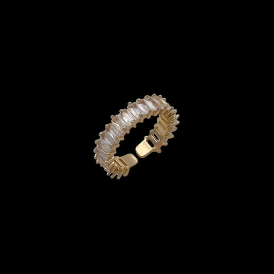 Inel reglabil Tennis Deluxe Placat cu Aur 18K