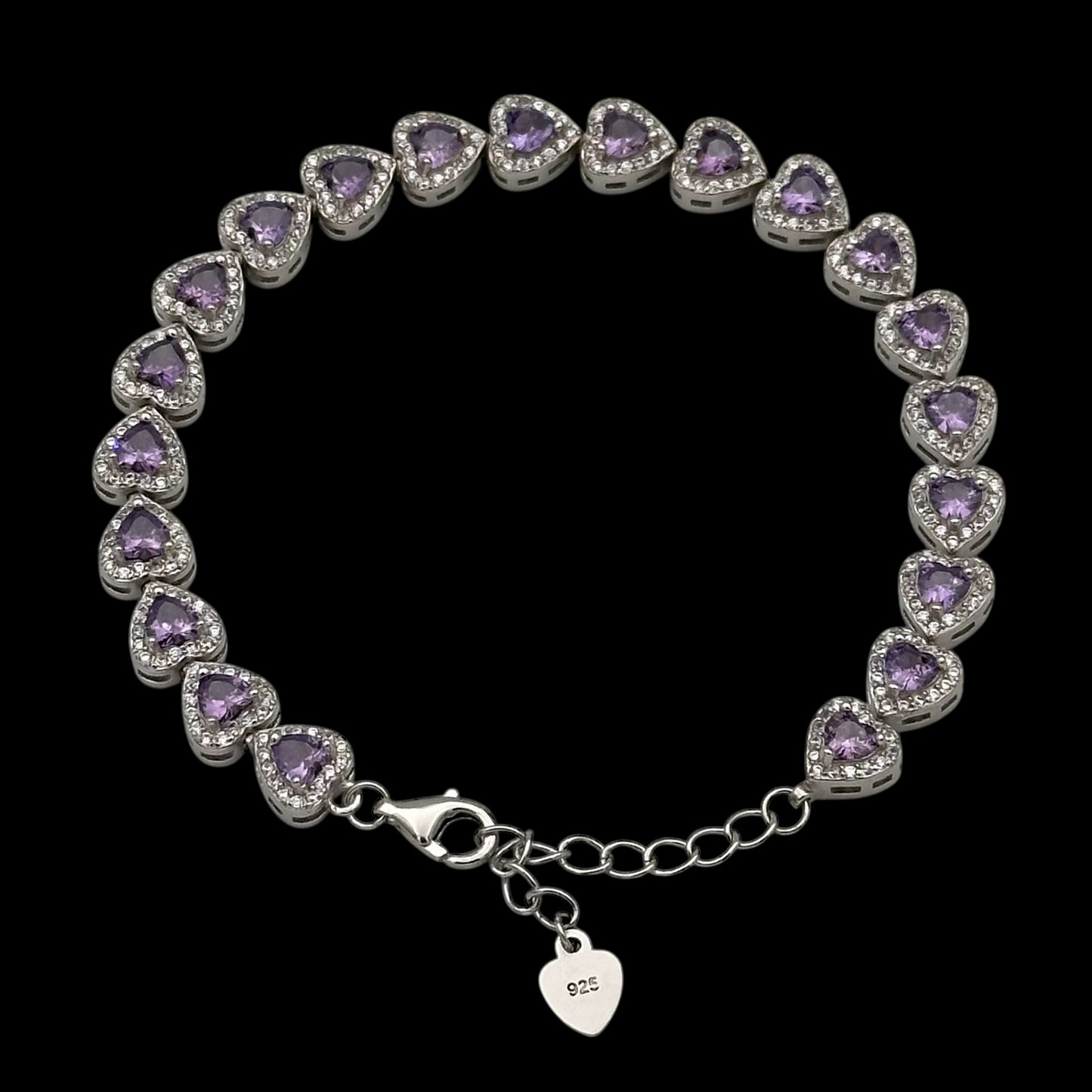 Bratara Tennis Love's Embrace Purple Argint