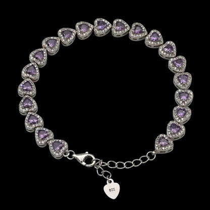 Bratara Tennis Love's Embrace Purple Argint