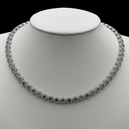 Colier Tennis Angely Purple Argint